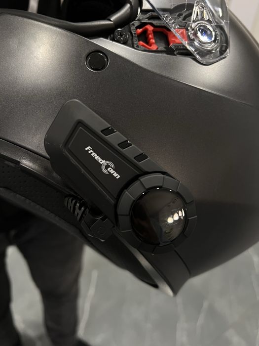 Мотошлем AGV K-3 MATT BLACK с гарнитурой FreedConn и пинлоком