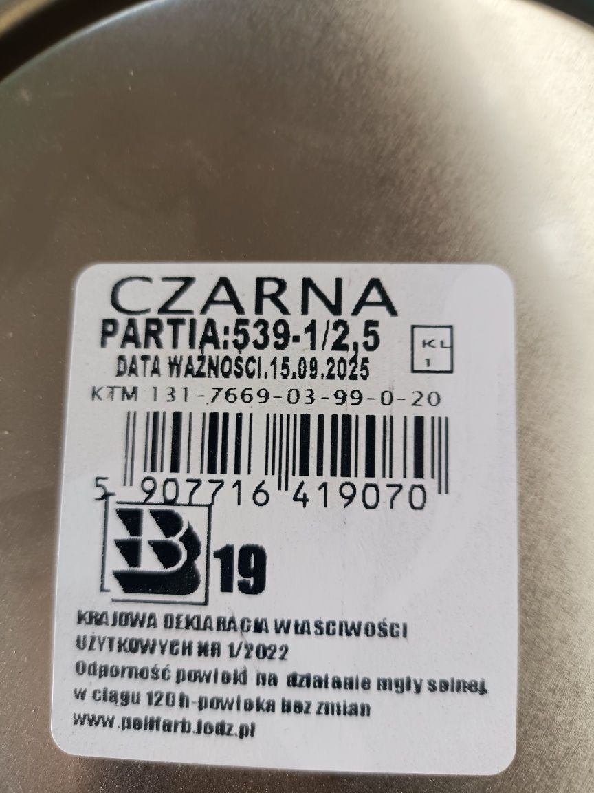 Farba czarna dwuskładnikowa