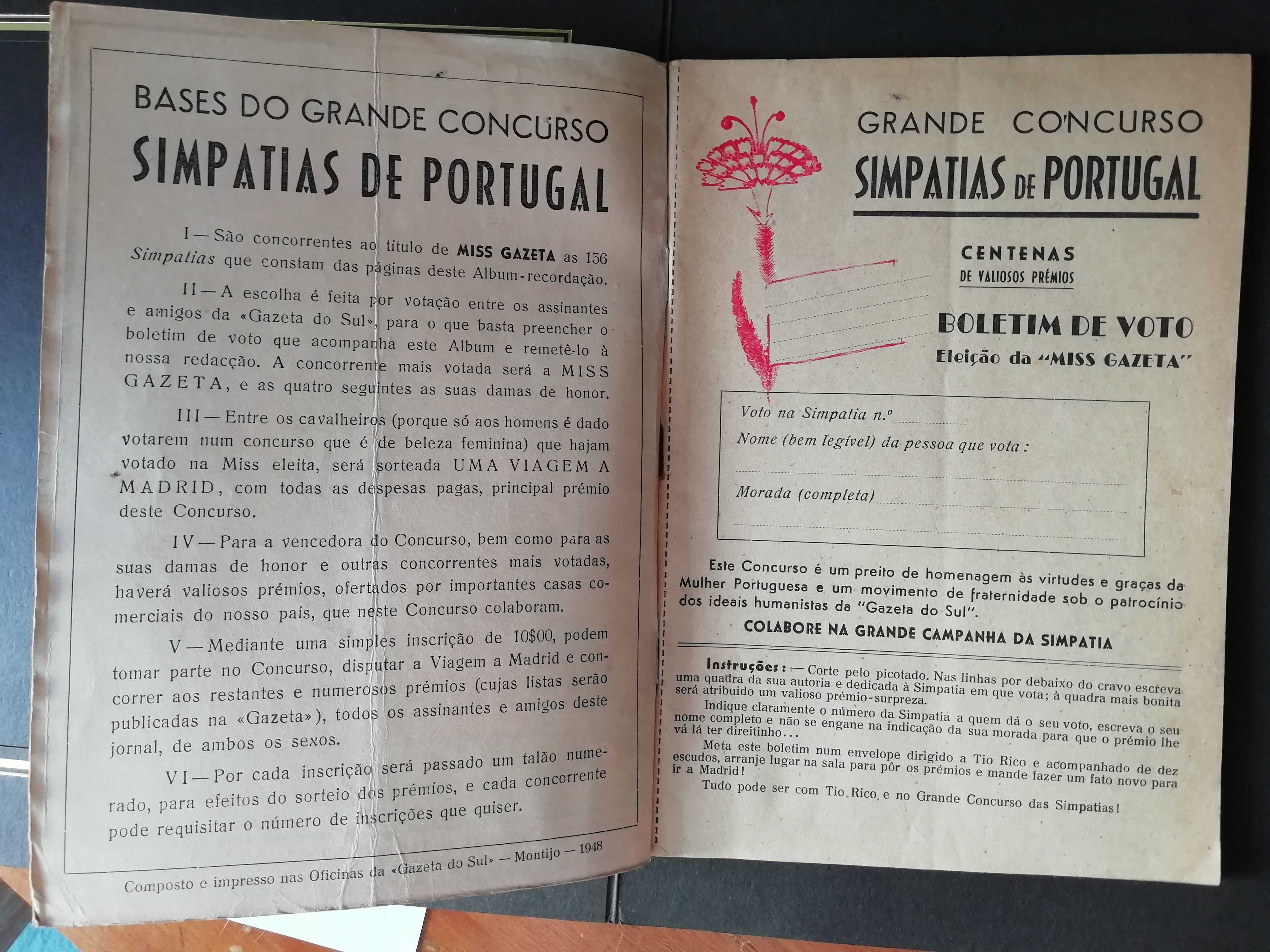Revista "Simpatias de Portugal" de 1948 - Concurso Tio Rico
