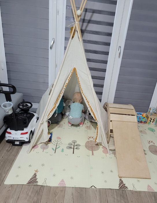 Tipi namiot baza dla dzieci beżowy