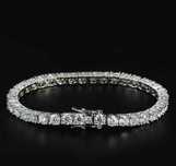 Pulseira Prata 925 revestida a Ouro 18k com Pedras Moissanite de 5mm