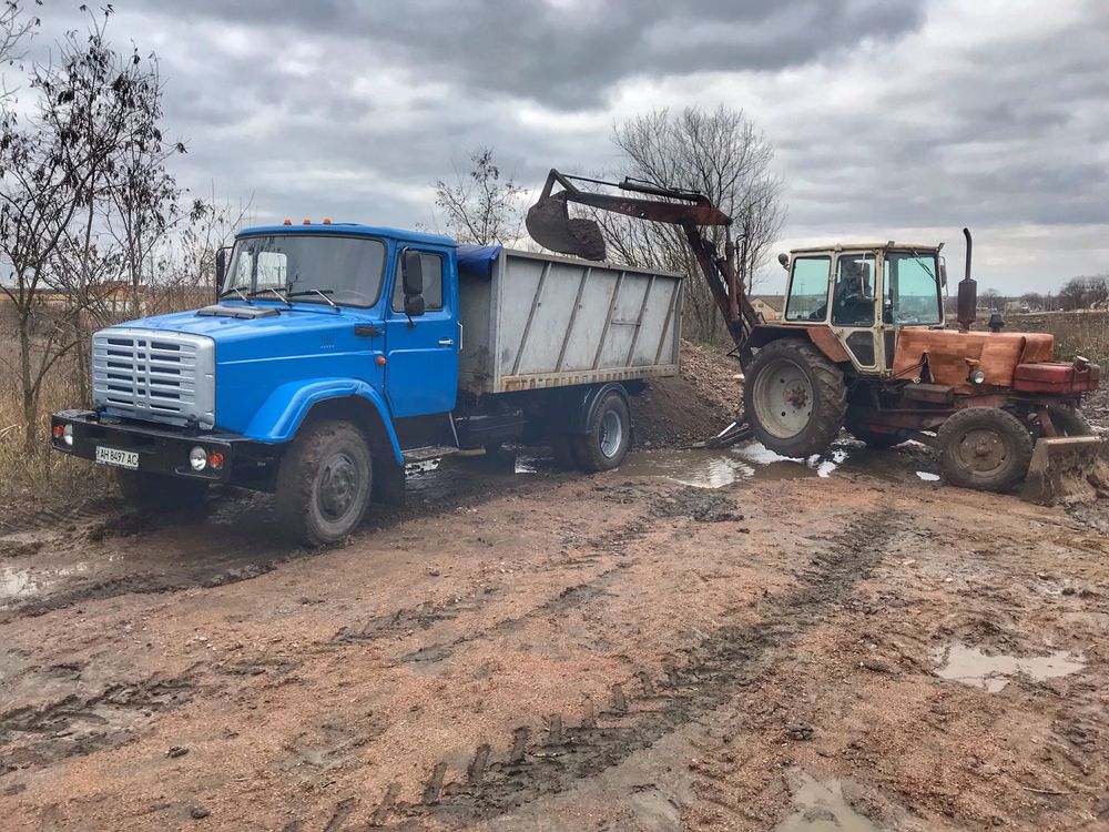 Послуги екскаватора/ вантажівки /доставка піску, щебня, відсіву, землі