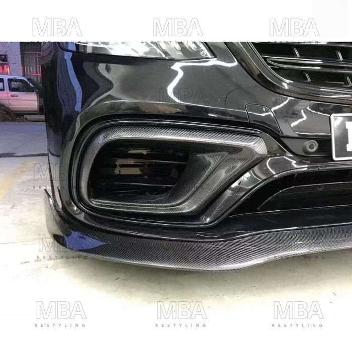 Накладка на передний бампер губа на Mersedes-Benz W222