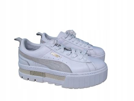 Puma 38,5 Buty Damskie Mayze Shiny Team Gold Białe Skórzane T223