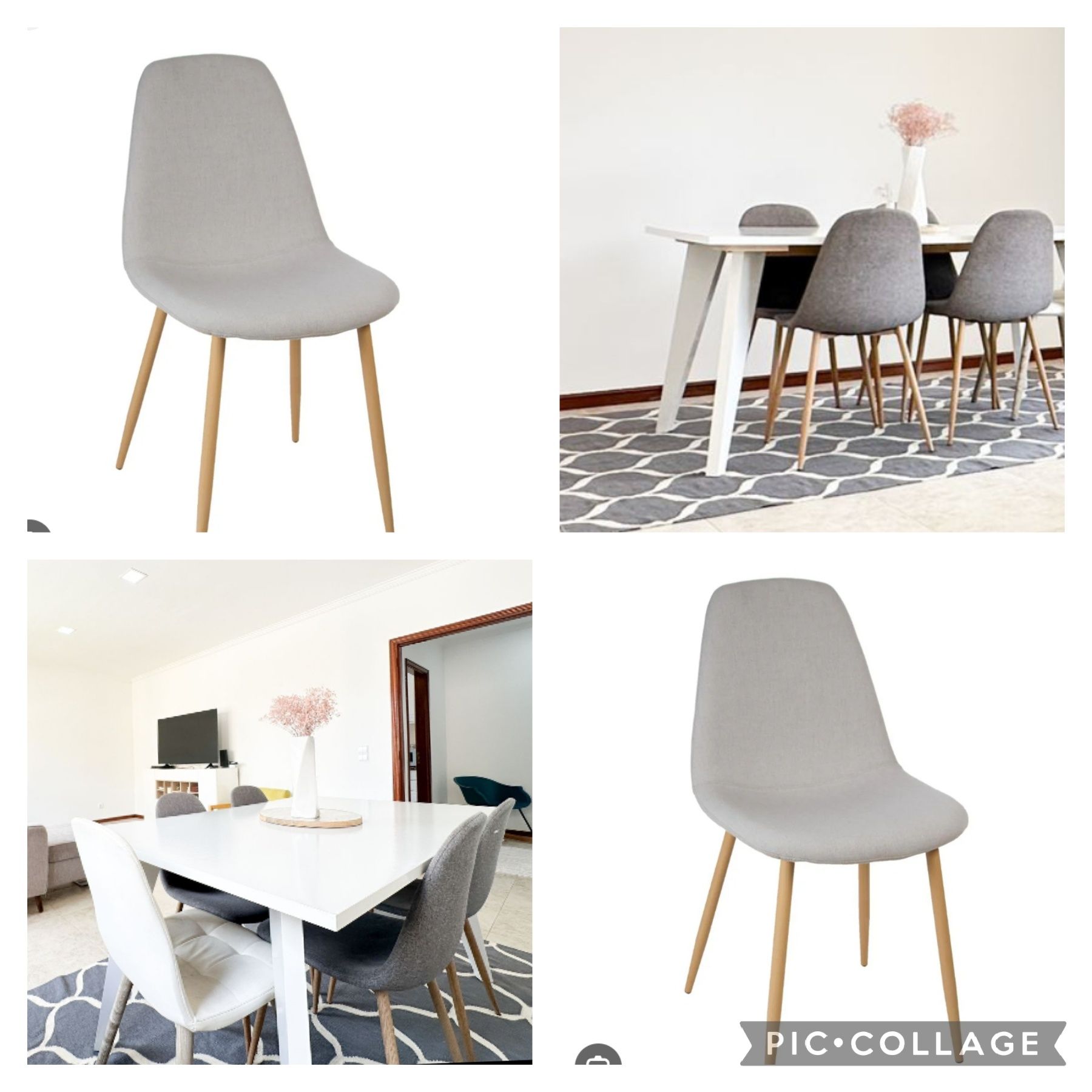 Vendo conjunto de 4 cadeiras cinzentas