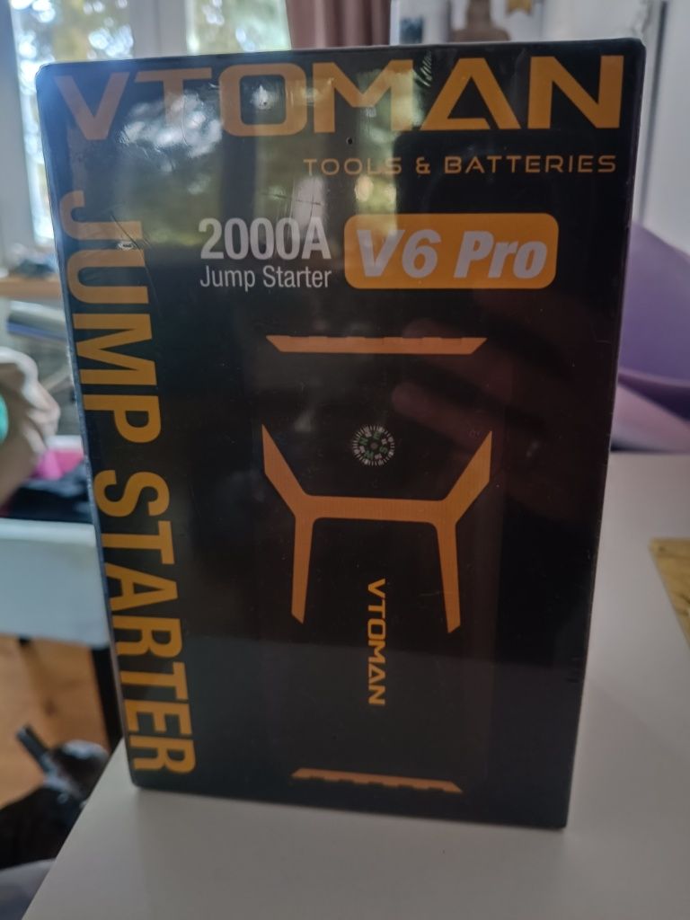 Nowy Starter Rozruchowy auto VTOMAN V6 Pro 2000A powerbank