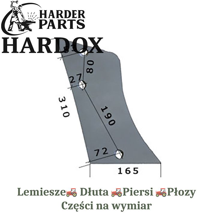 Pierś Niemeyer HARDOX 20536/P części do pługa 2X lepsze niż Borowe
