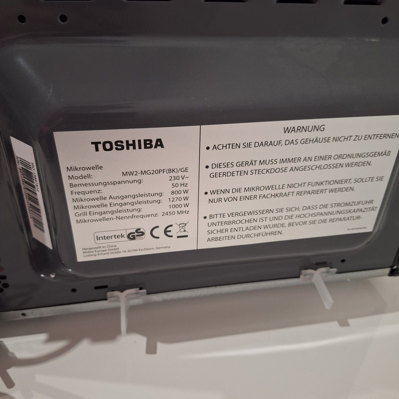 Mikrofalówka kuchenka mikrofalowa grill  TOSHIBA MW2- MG20PF(BK)/GE