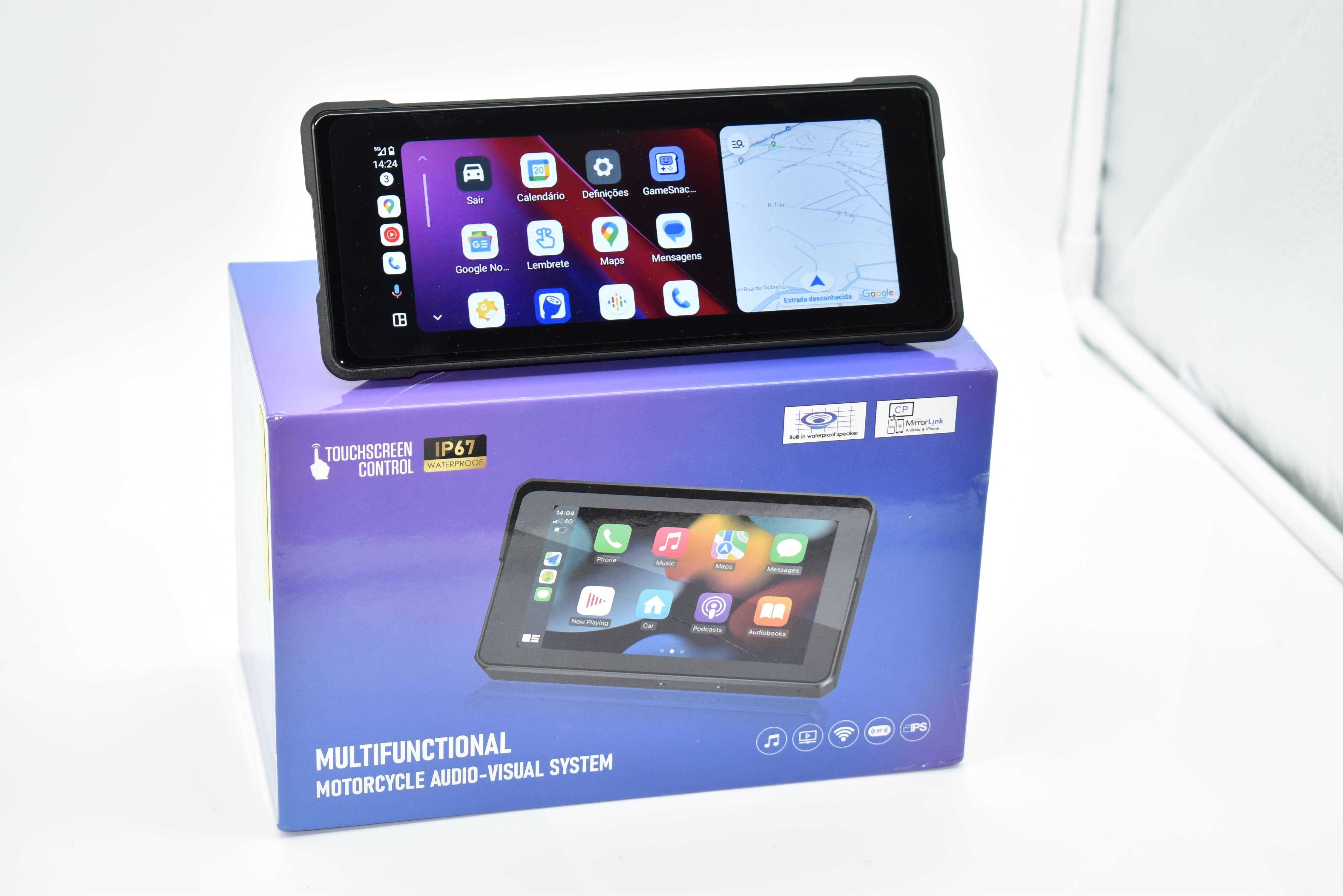 Ecrã Táctil CarPlay e Android Auto Sem Fios para Moto – Carplay Mota