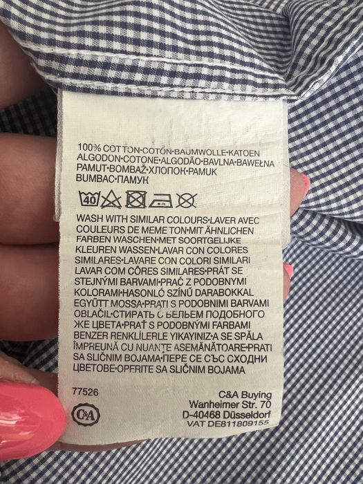 Koszula męska XL kratka granatowa biała C&A Angelo Ritrico krateczka