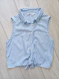 Śliczna biało niebieska bluzka w paski, H&M, rozmiar 146