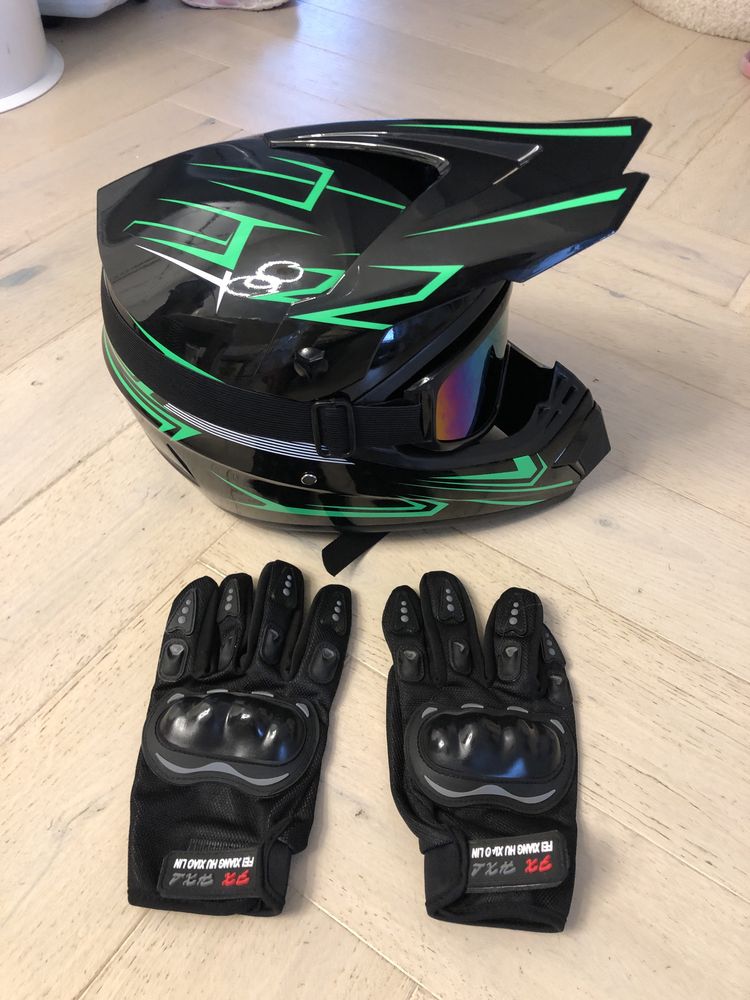 Kask gogle rekawice Nowe