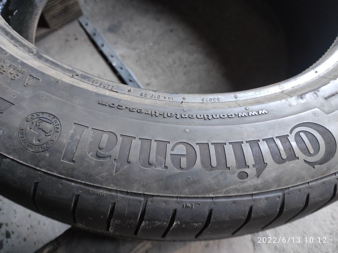 235.55.19 Continental 2шт лето БУ склад шины резина из Европы R19