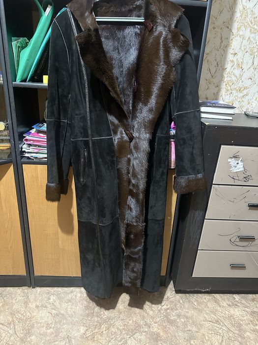 Пальто з натуральної замші та норки