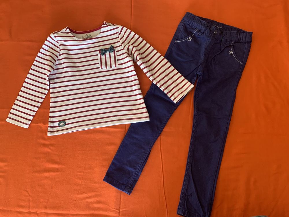 Conjunto menina blusa e calça sargent major - 4 anos