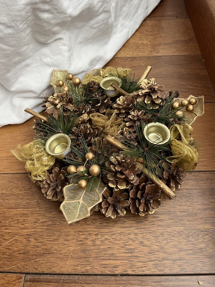 Stroik świąteczny świecznik ręcznie robiony handmade