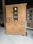 Kredens tekowy drewniany vintage zabudowany rustykalny naturalny