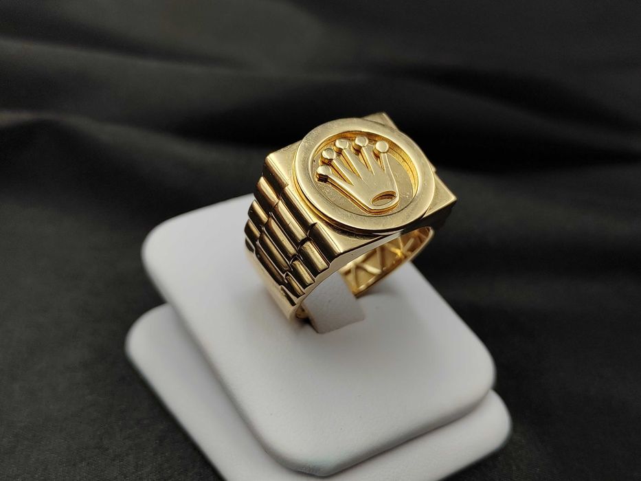 NOWY Złoty Sygnet Rolex Korona r22 / Złoto 585