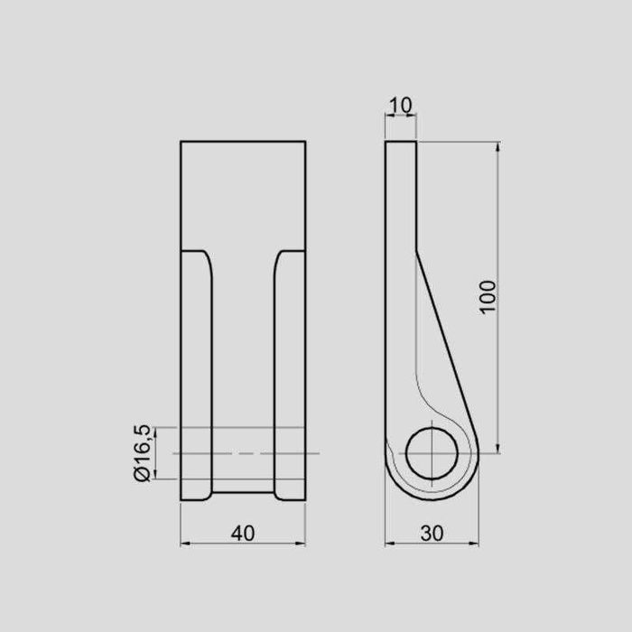 Zawias płaski burty FI16 mocny do przyczepy/wywrotki