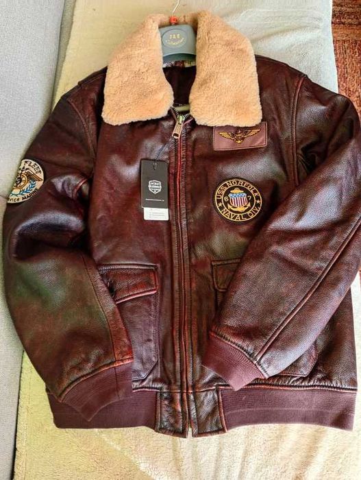 Męska kurtka pilotka prawdziwa naturalna skóra XL