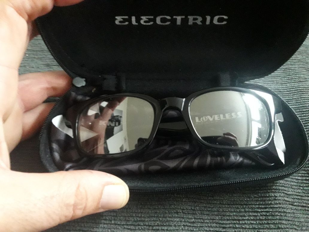Óculos originalKD condução noturna marca Electric  Clear silver chrome