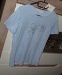 EBELIEVE śliczna bluzeczka _Baby Blue_ cyrkoniowe kwiatki r. M/L