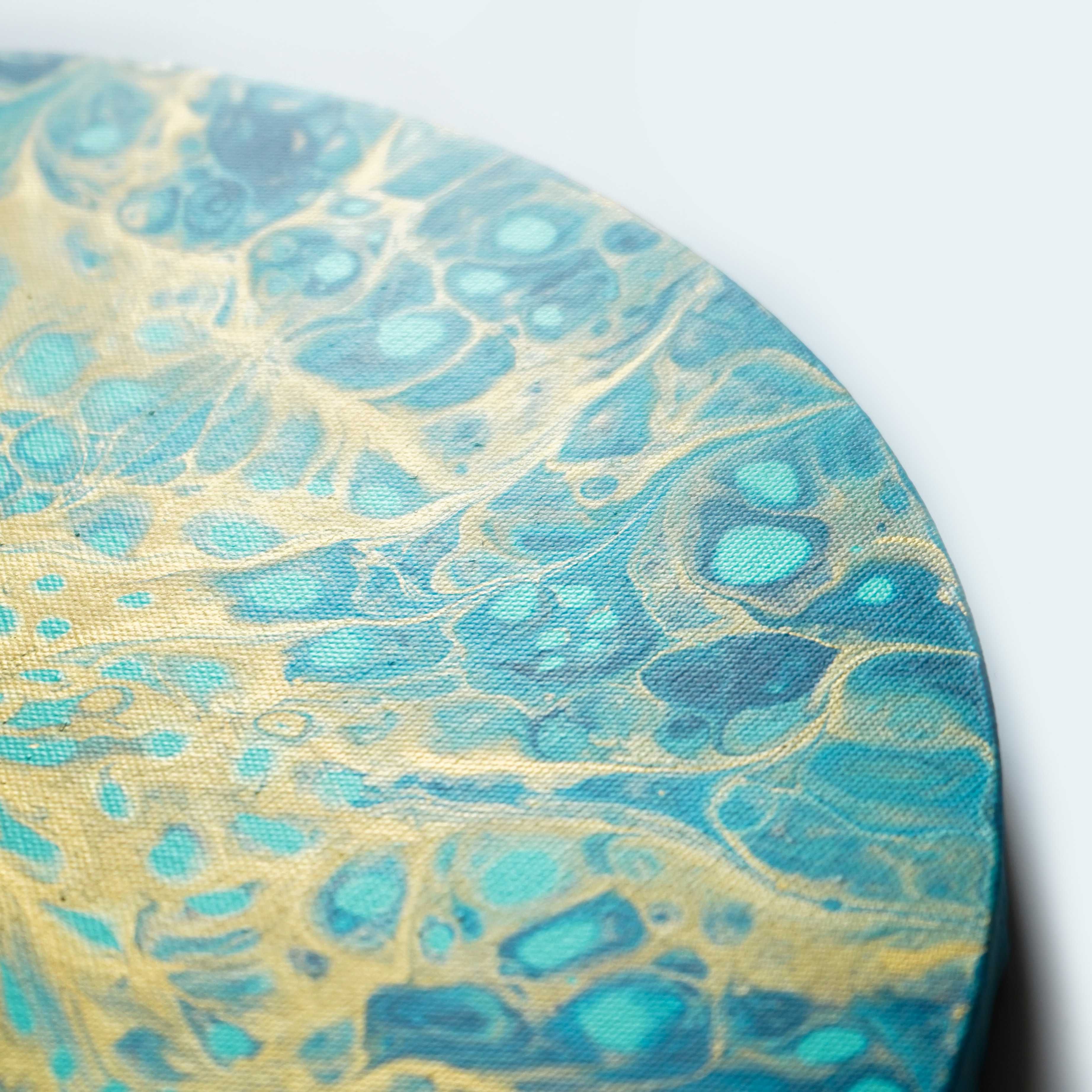 Okrągły obraz "Serce Oceanu" średnica 40 cm acrylic pouring