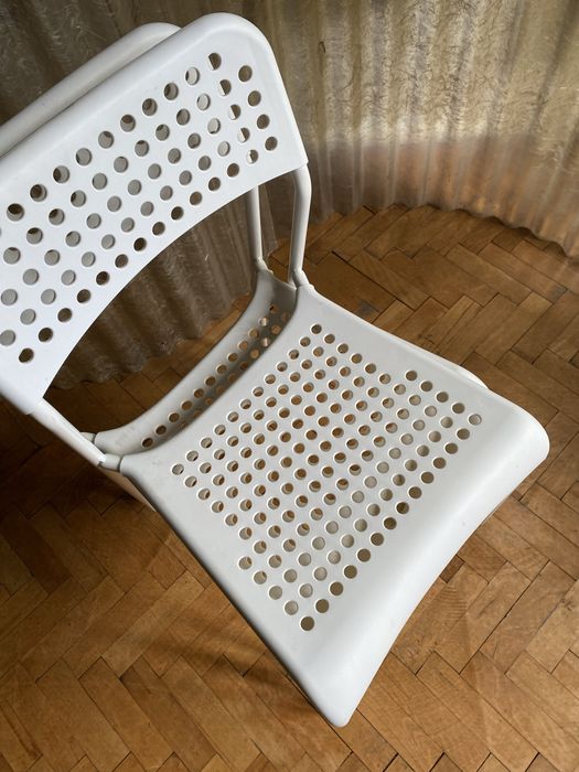 Krzesla 3 sztuki ikea sandsberg biale plastikowe scandi komplet