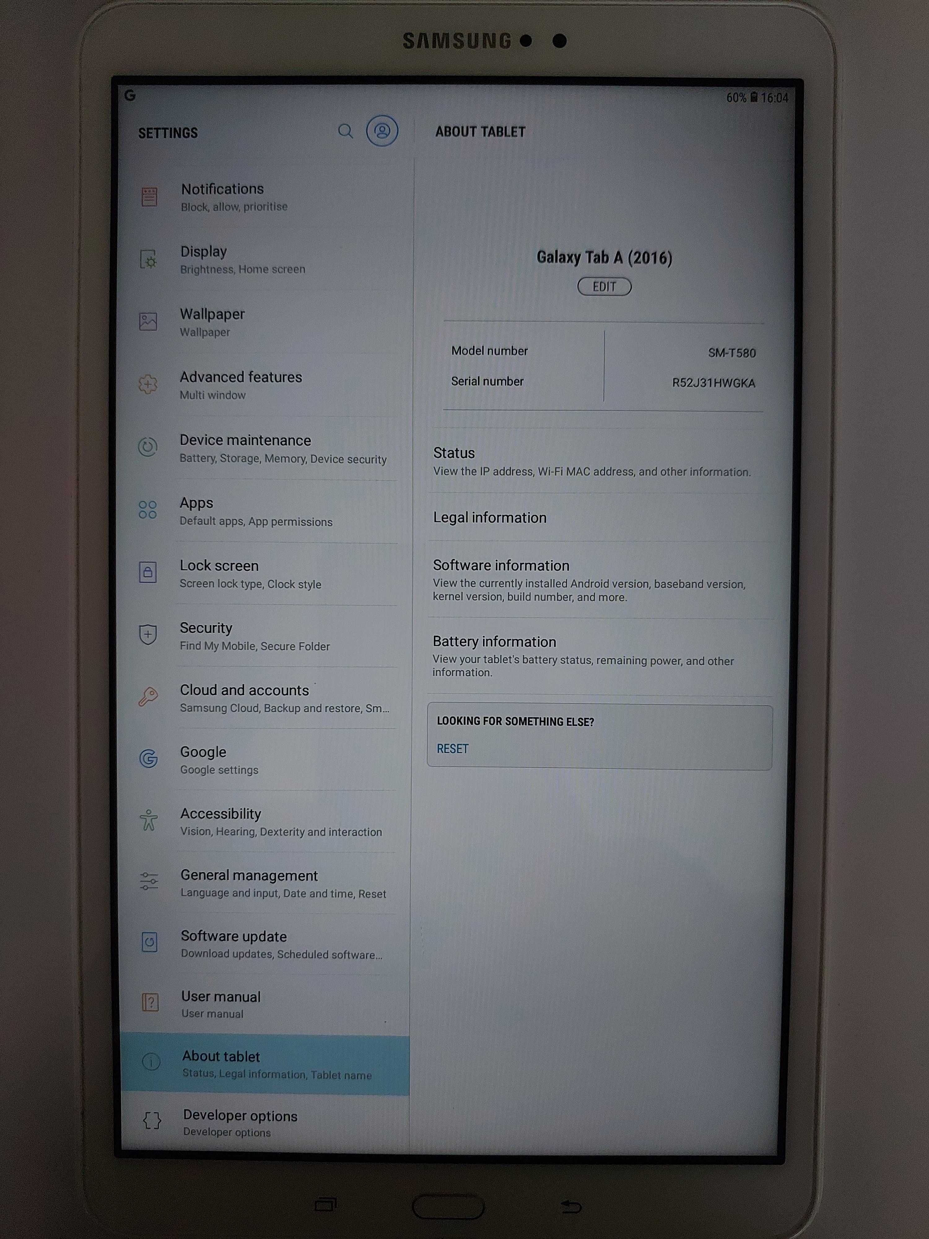 Планшет Samsung Galaxy Tab A (2016) SM-T580 16GB 10.1