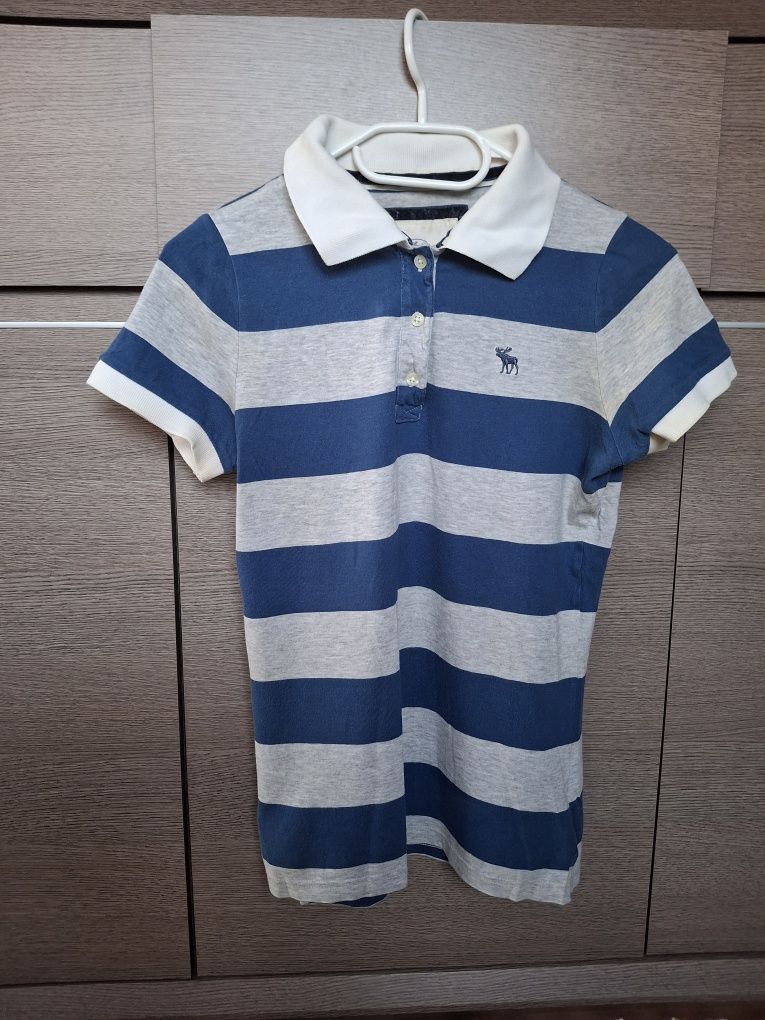 Polówka w paski Ambercrombie, tshirt z kołnierzykiem