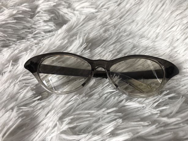 Oprawki okulary lezki kocie ombre czarno przezroczyste