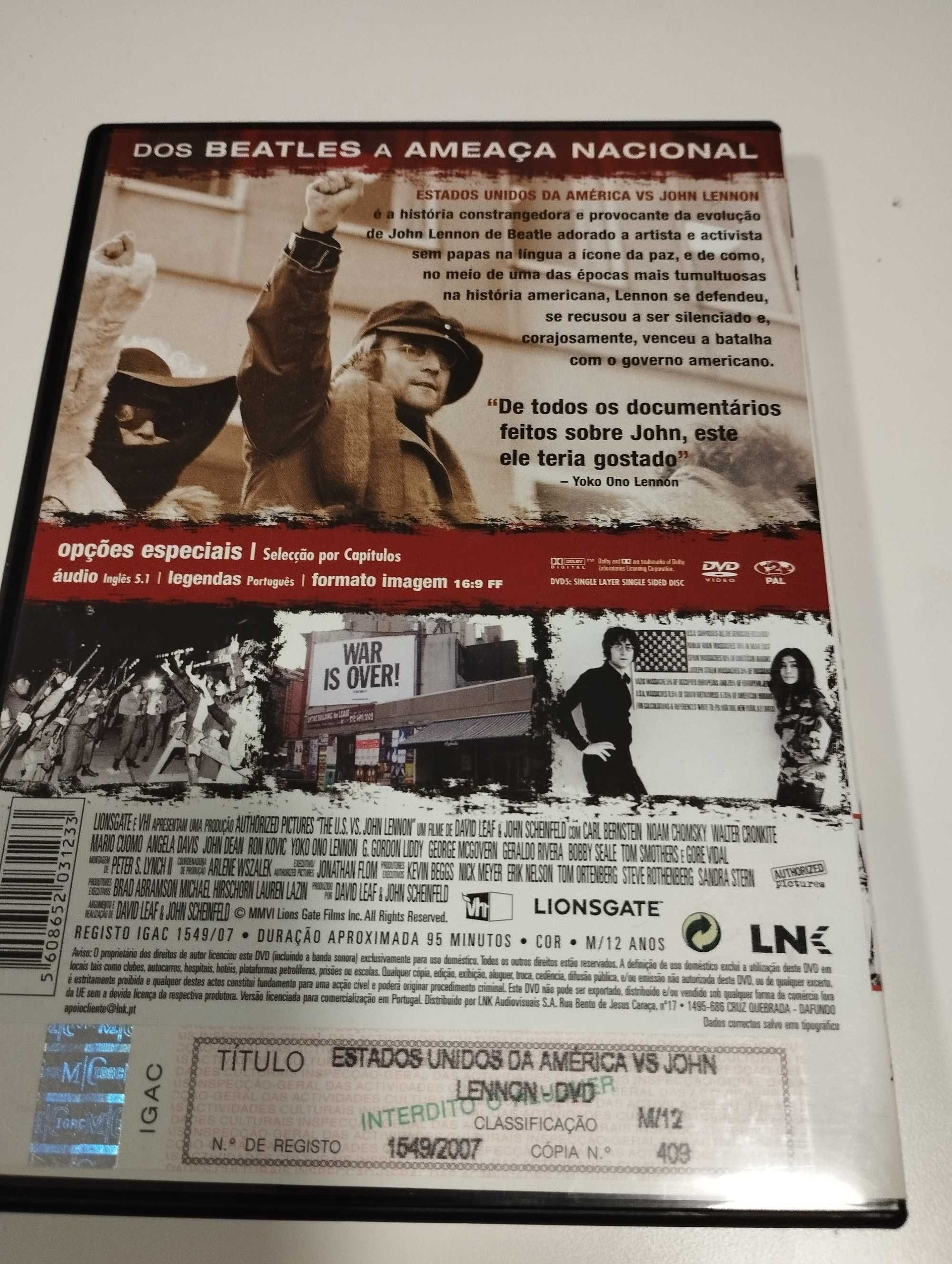 Os EUA x John Lennon DVD
