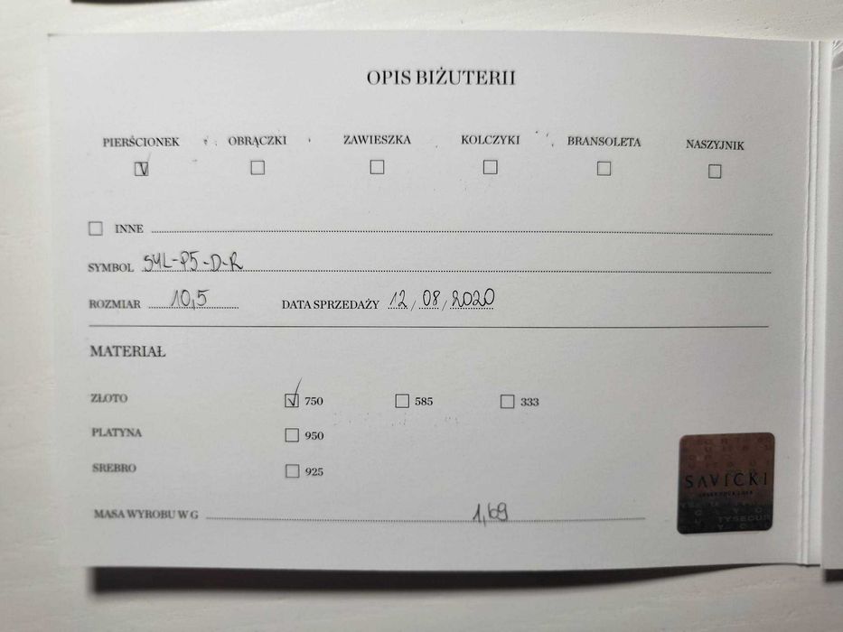 Pierścionek zaręczynowy Savicki - Share Your Love z certyfikatem