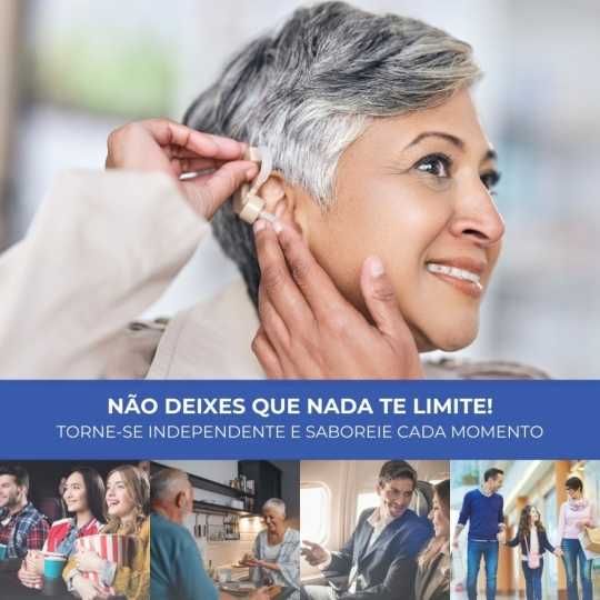 Amplificador de som, 5 níveis de volume, Rotação 360º, Bege