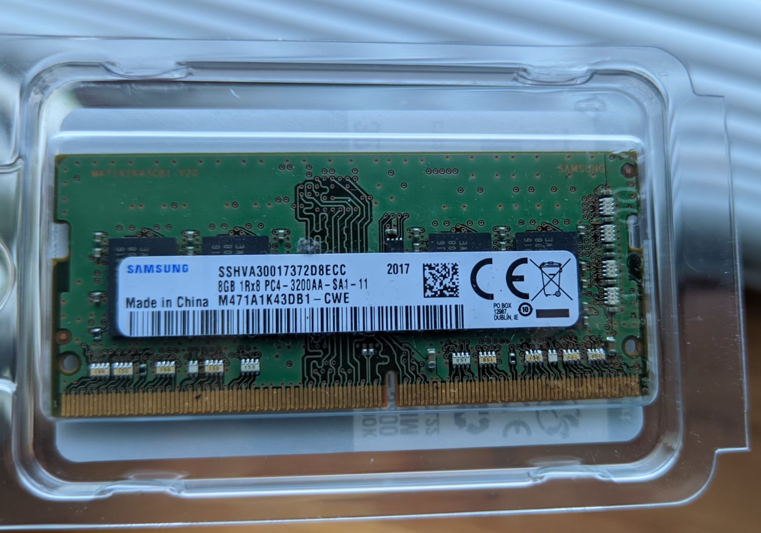 8GB DDR4 3200 Samsung SSHVA30017372D8ECC 1Rx8 PC4-3200AA-SA1-11