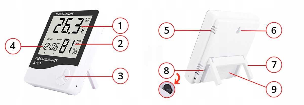 Stacja pogody higrometr termometr zegar