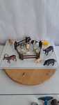 Conjunto 10 animais + cerca + palha