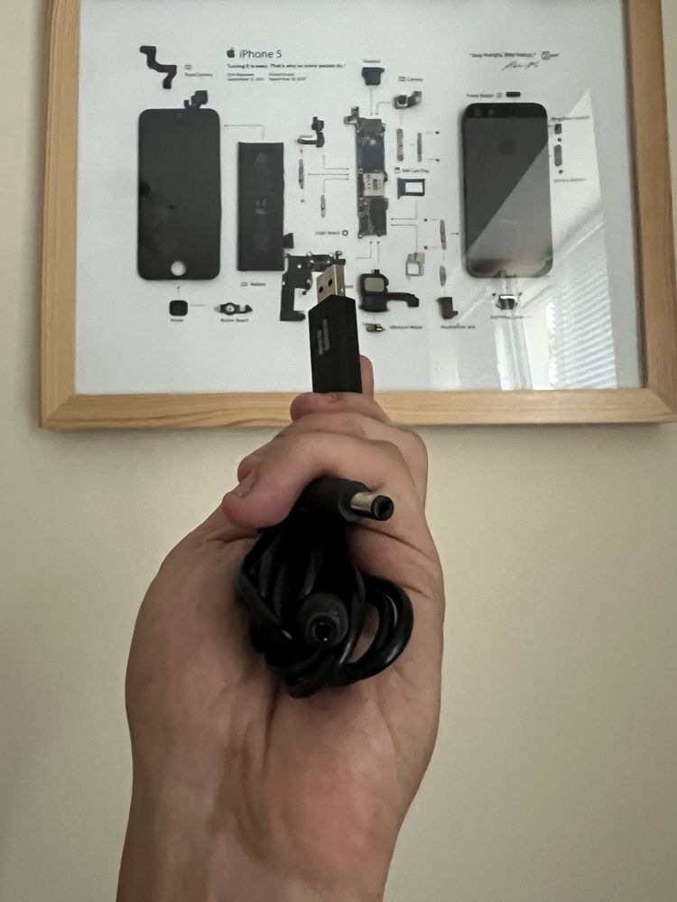 Кабель для живлення роутера з USB перетворювачем з 5v до 9/12V