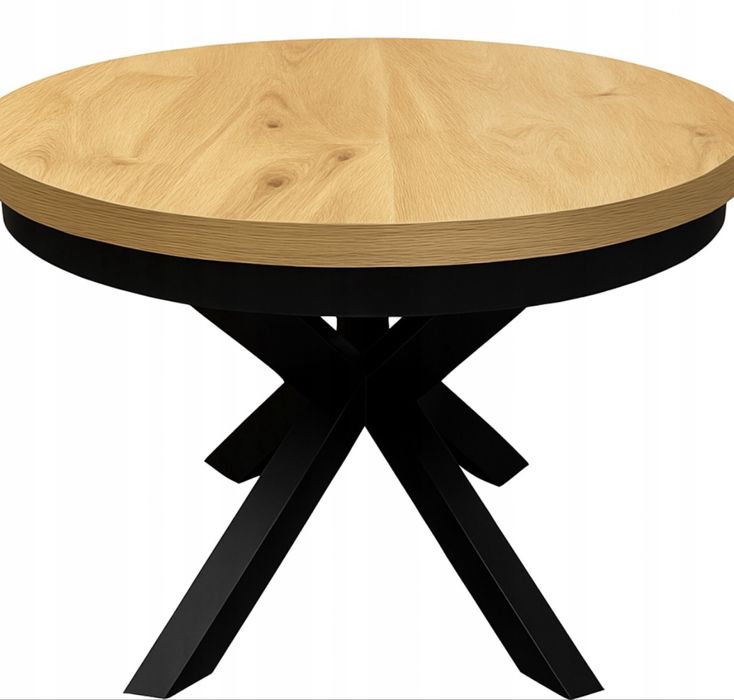 Stół okragly rozkladany metalowe nogi  100-180cm