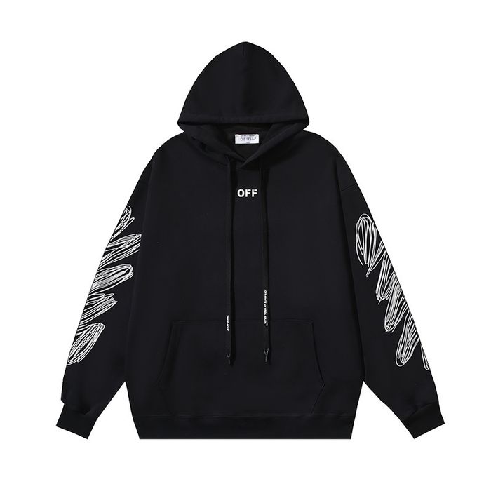 OFF-white худи мужское оверсайз унисекс черное оригинал кофта капюшон