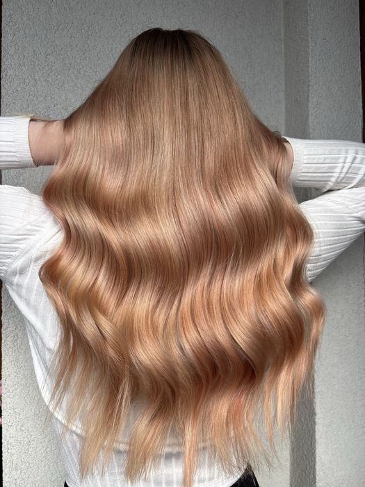 Fryzjer koloryzacja blond przedłużanie włosów Września