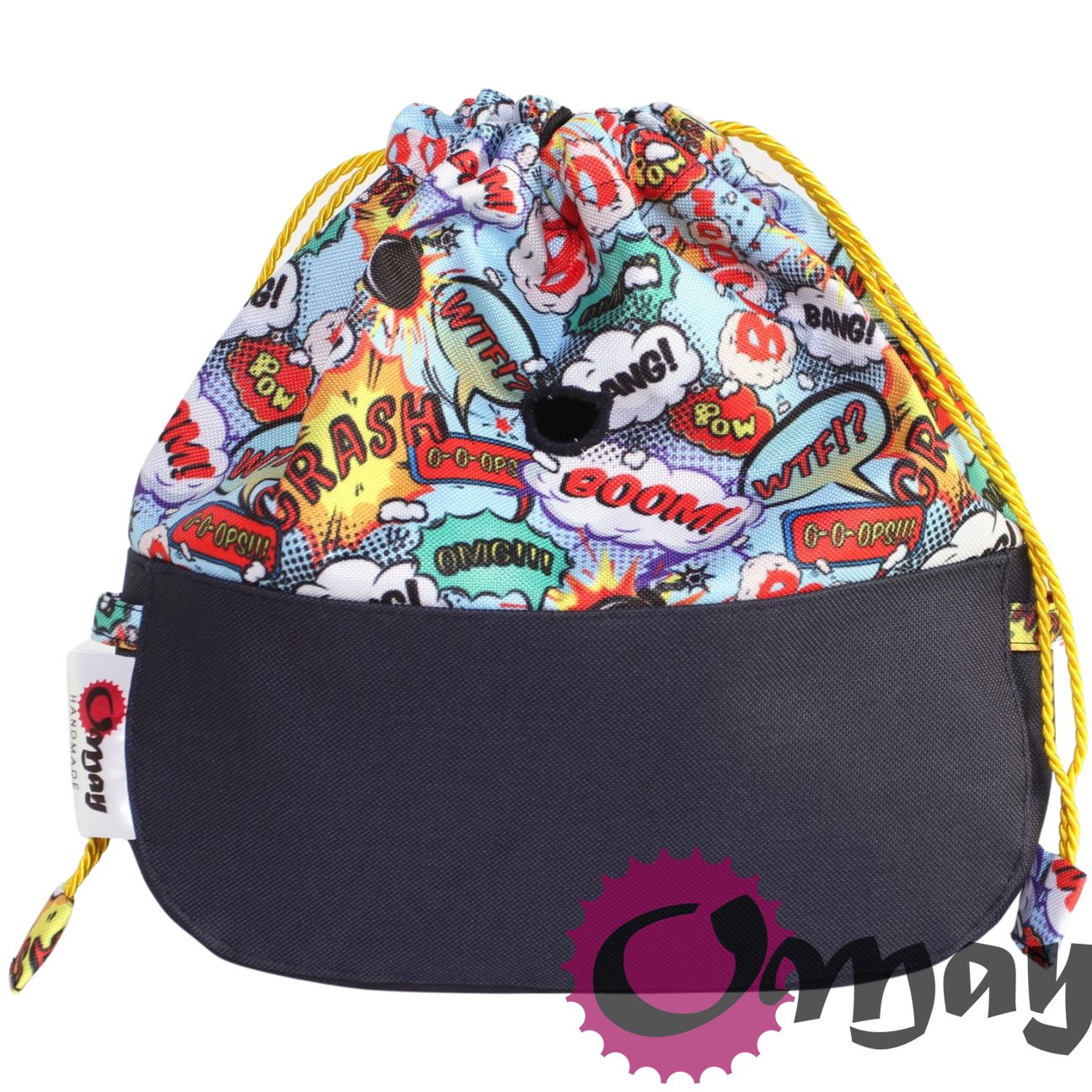 Granatowy organizer do OBAG MOON LIGHT worek komiks żół†y komin OMAY