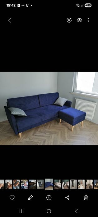 Kanapa rozkładana +pufa