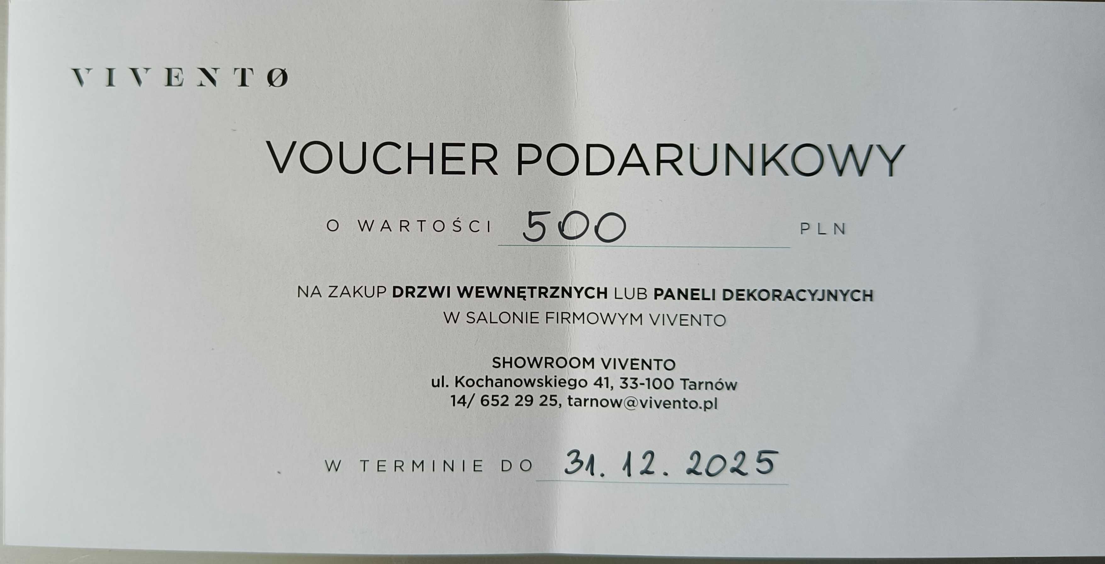 Voucher Podarunkowy Vivento - Drzwi, Panele