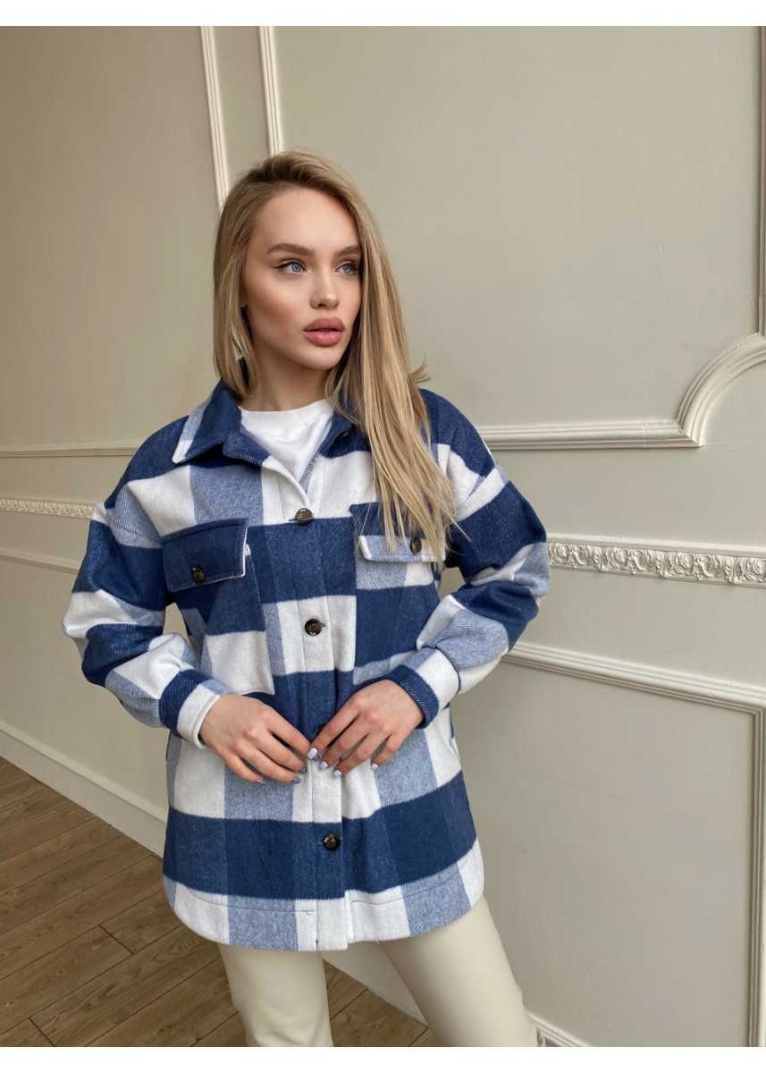 Синяя рубашка женская oversize