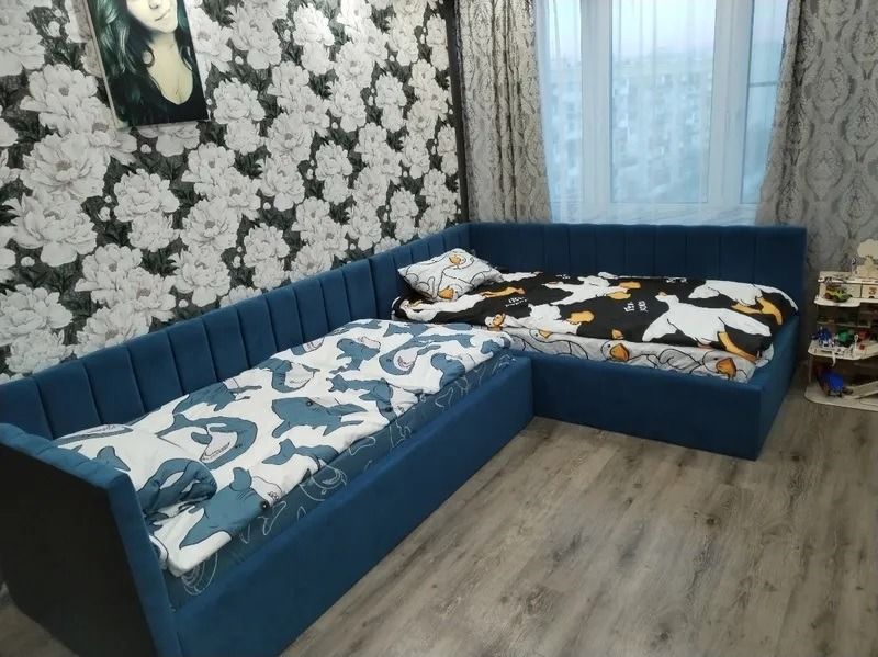 ліжко м'яке дитяче,підліткове,кутове,виробник,матрас.Наложка