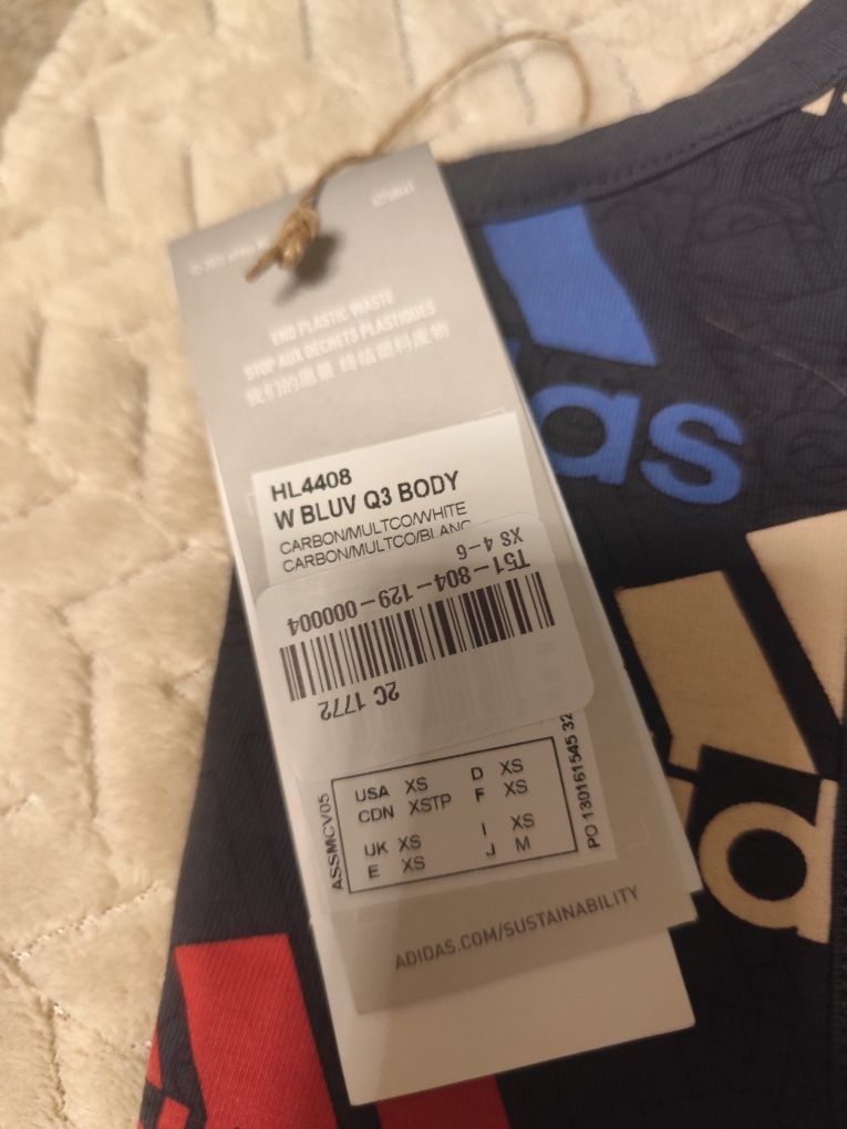 Nowe body bawełniane adidas r.XS