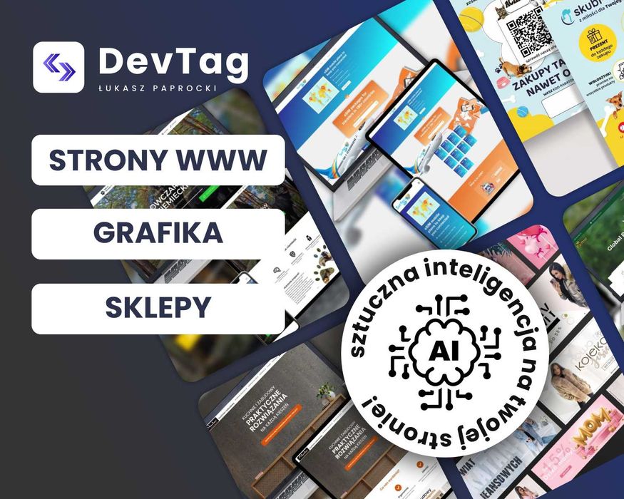 Strony internetowe/Sklepy internetowe/Wdrożenia AI na stronę/Grafika