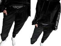 Speedway welurowy komplet dres-owy z lampasami logowany premium L