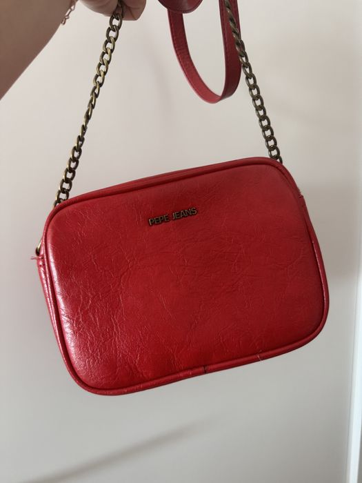 Червона жіноча сумка красная сумочка PEPE JEANS